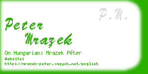 peter mrazek business card